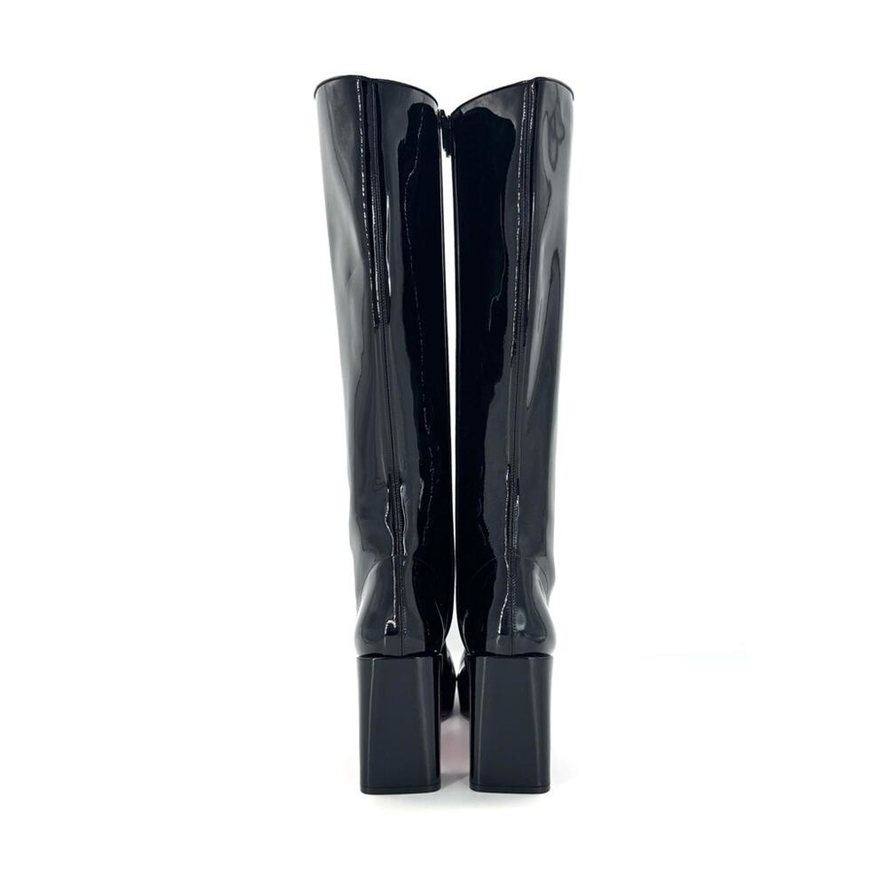 NEW Christian Louboutin Alleo 90 Patent Knee High Platform Boots 41 - Picture 4 of 9